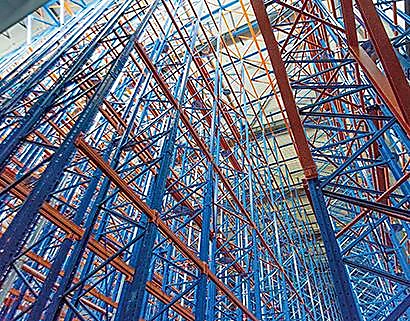 Steel warehouse racking